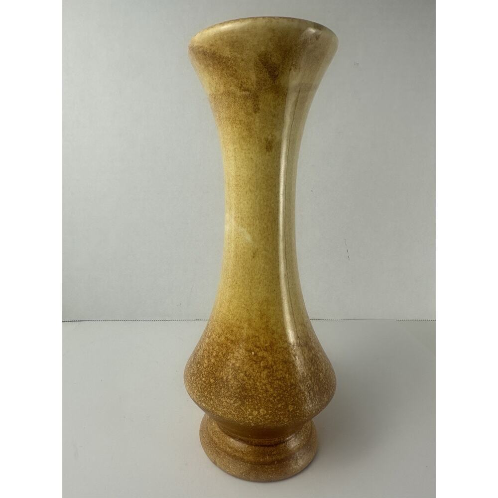 Haeger Art Pottery Golden Brown Glaze Bud Vase 9" MCM Vintage USA